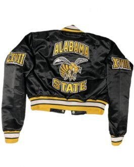 Women’s Alabama State University Cropped Black Jacket