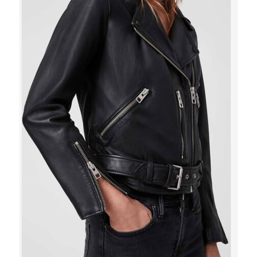 Women’s Biker Balfern Leather Jacket - Image 4