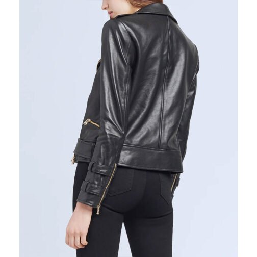 Women’s Billie Belted Leather Jacket - Image 8