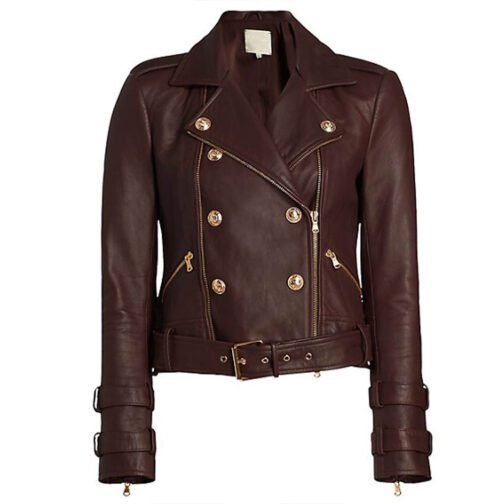 Women’s Billie Belted Leather Jacket - Image 20