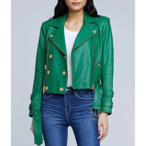Women’s Billie Belted Leather Jacket - Image 21