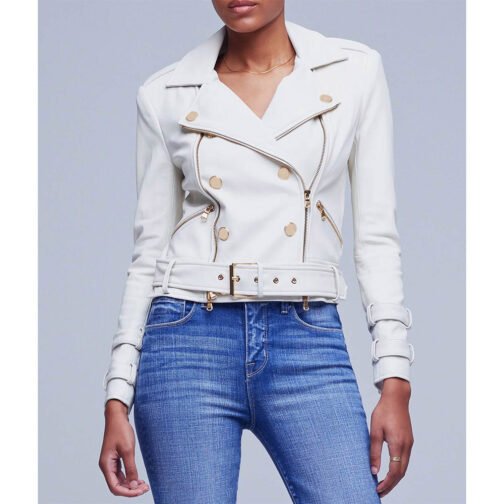 Women’s Billie Belted Leather Jacket - Image 6