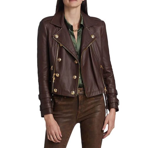Women’s Billie Belted Leather Jacket - Image 7