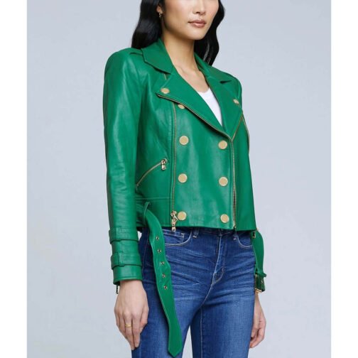 Women’s Billie Belted Leather Jacket - Image 24