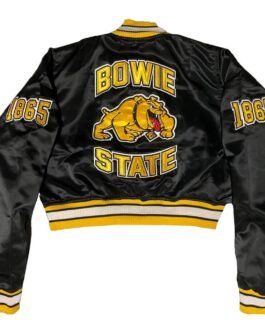 Women’s Bowie State University Black Satin Jacket