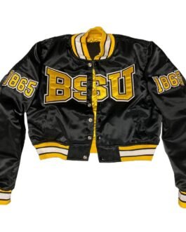 Women’s Bowie State University Black Satin Jacket