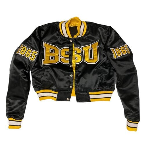Women’s Bowie State University Black Satin Jacket