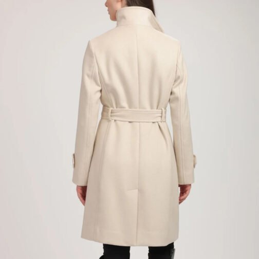 Women’s Stand Collar Brenna Red Wool Coat - Image 5