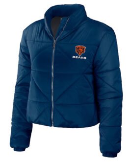 Women’s Chicago Bears Puffer Cropped Jacket