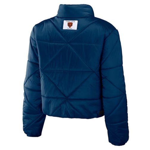Women’s Chicago Bears Puffer Cropped Jacket - Image 2