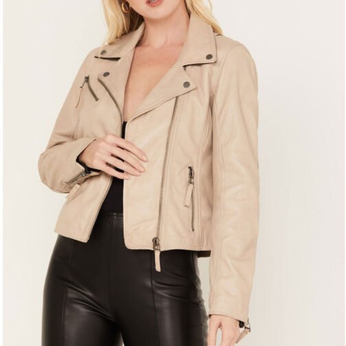 Women’s Christy Scatter Star Leather Jacket - Image 14