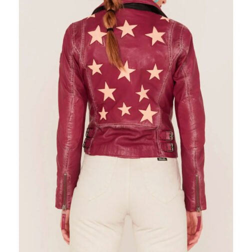Women’s Christy Scatter Star Leather Jacket - Image 5