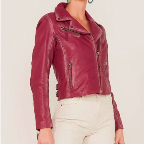 Women’s Christy Scatter Star Leather Jacket - Image 10