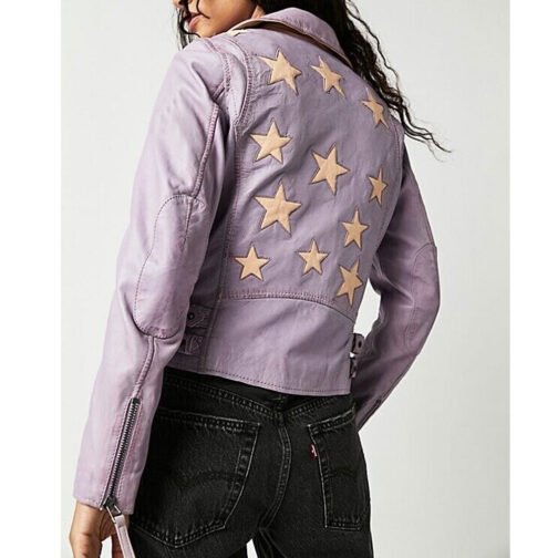 Women’s Christy Scatter Star Leather Jacket - Image 6