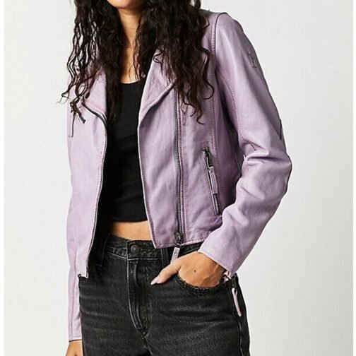Women’s Christy Scatter Star Leather Jacket - Image 13