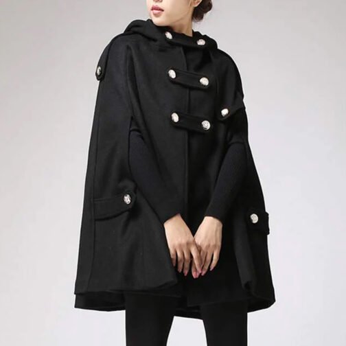 Women’s Classic Wool Hooded Cape - Image 6