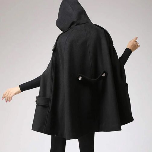 Women’s Classic Wool Hooded Cape - Image 4