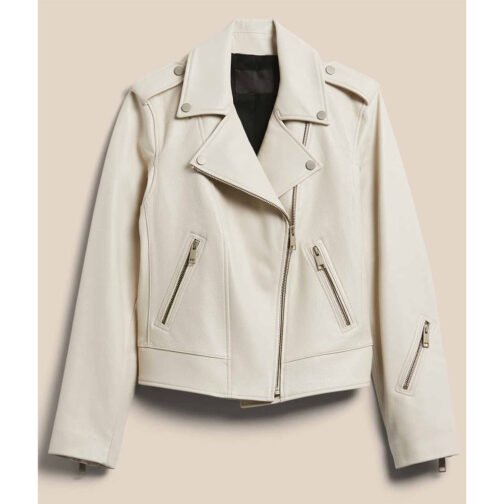 Women’s Classic Essential Leather Jacket - Image 2