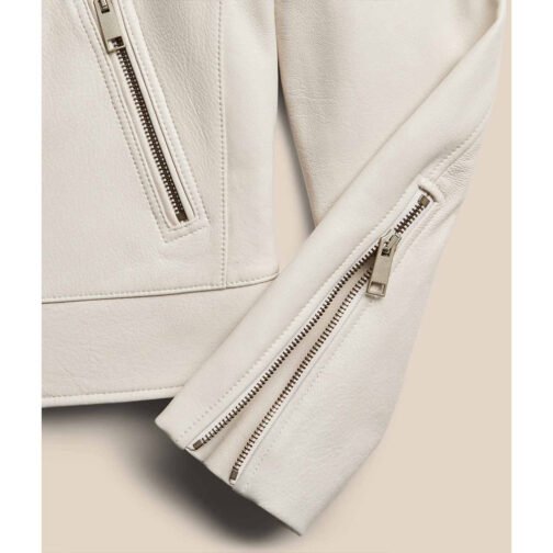 Women’s Classic Essential Leather Jacket - Image 8