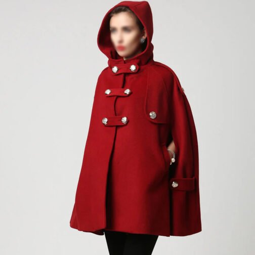 Women’s Classic Wool Hooded Cape - Image 9