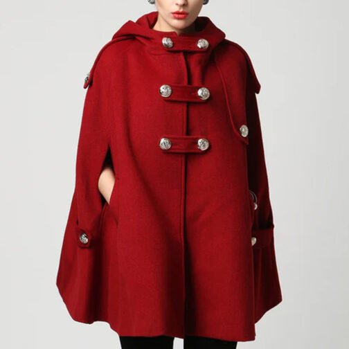 Women’s Classic Wool Hooded Cape - Image 5
