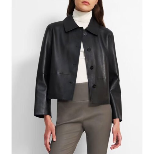 Women’s Cropped Piazza Leather Jacket