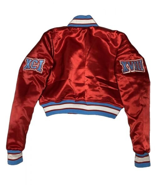 Women’s Delaware State University Burgundy Cropped Jacket - Image 2