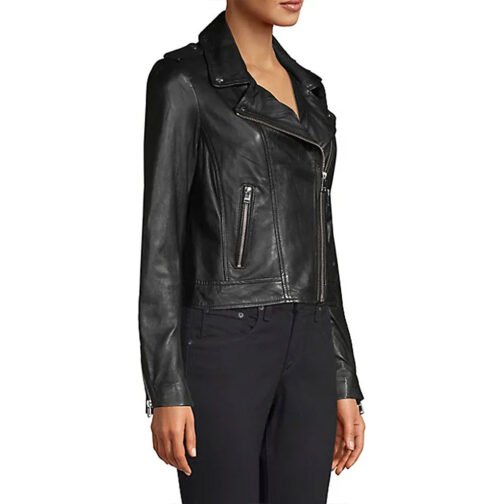 Women’s Donna Leather Biker Jacket - Image 17