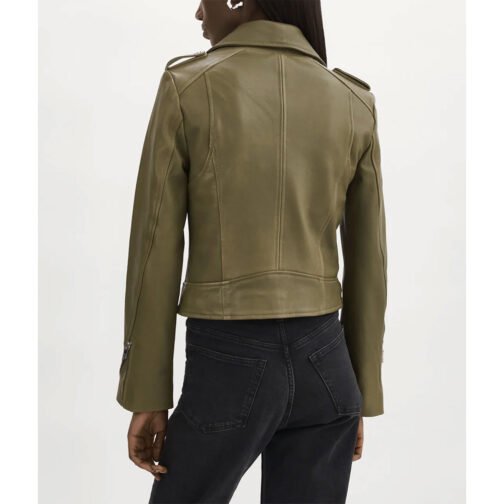 Women’s Donna Leather Biker Jacket - Image 6