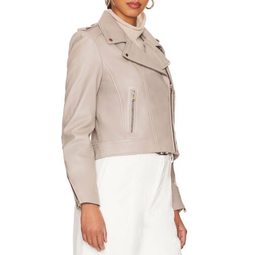 Women’s Donna Leather Biker Jacket - Image 15