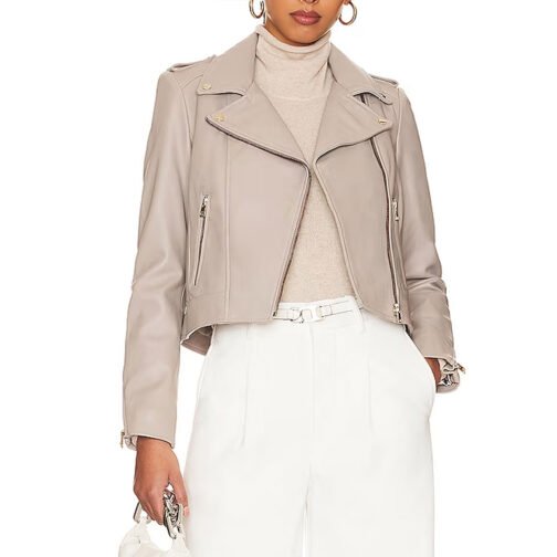 Women’s Donna Leather Biker Jacket - Image 4