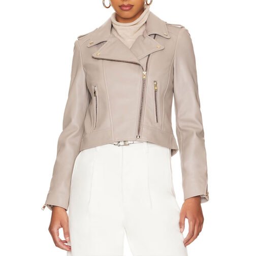 Women’s Donna Leather Biker Jacket - Image 12