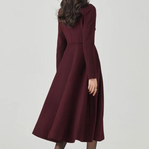 Women’s Swing Double Breasted Wool Coat - Image 9