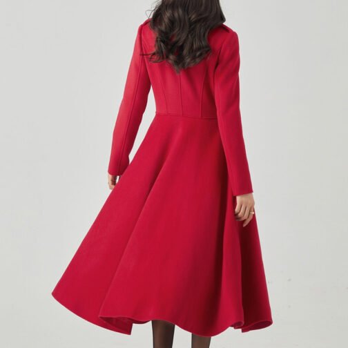 Women’s Swing Double Breasted Wool Coat - Image 6