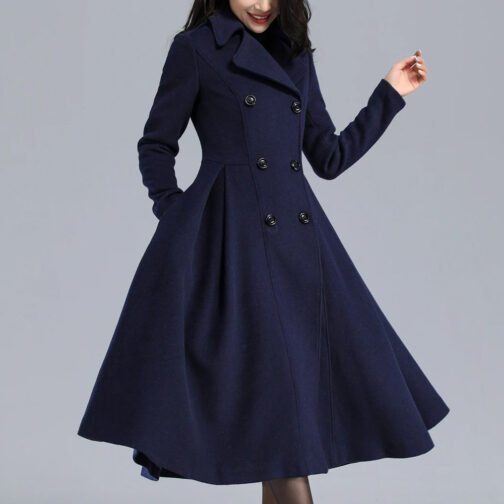 Women’s Swing Double Breasted Wool Coat - Image 19