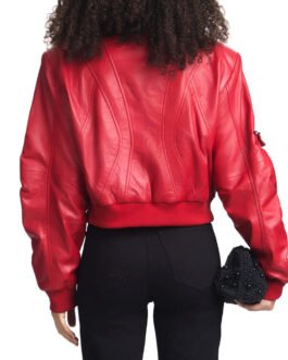 Women’s Haute Red Dual Zipper Leather Jacket