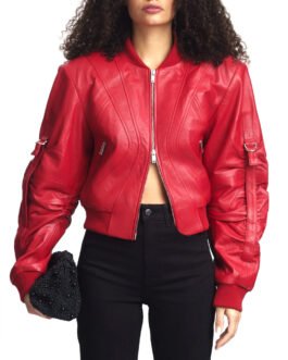 Women’s Haute Red Dual Zipper Leather Jacket