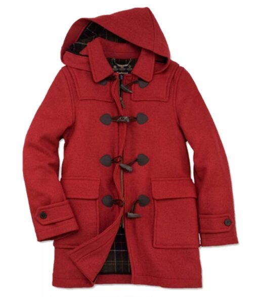 Women’s Duffle Red Hooded Coat - Image 5
