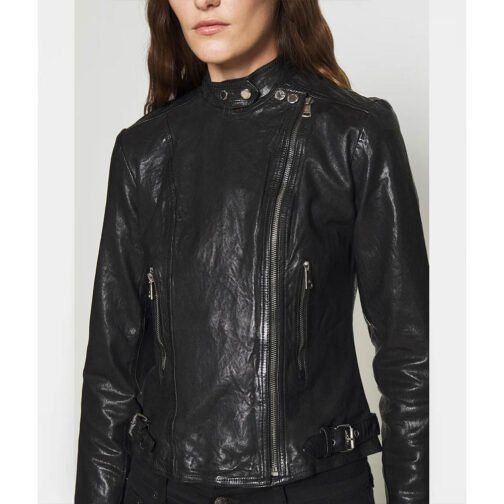 Women’s Feyoshi Leather Motorcycle Jacket - Image 8