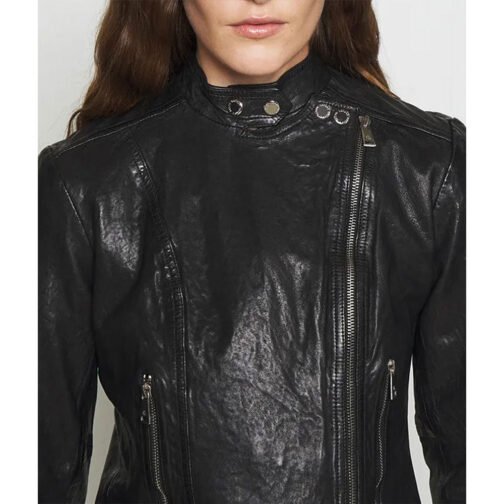 Women’s Feyoshi Leather Motorcycle Jacket - Image 9