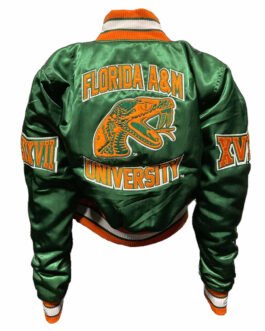 Women’s Florida A&M University Green Satin Jacket