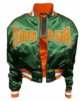 Women’s Florida A&M University Green Satin Jacket