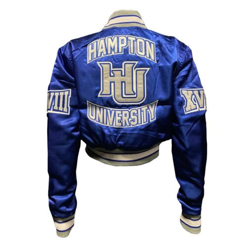 Women’s Hampton University Royal Satin Jacket - Image 2