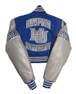 Women’s Hampton University Royal and Gray Varsity Jacket