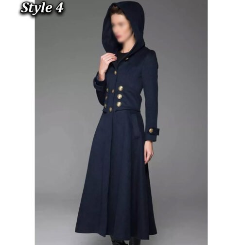 Women’s Hooded Military Wool Coat - Image 16