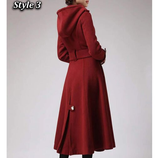 Women’s Hooded Military Wool Coat - Image 10