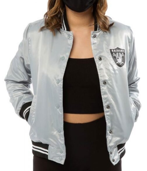 Women’s Raiders Las Vegas Satin Starter Jacket - Image 8