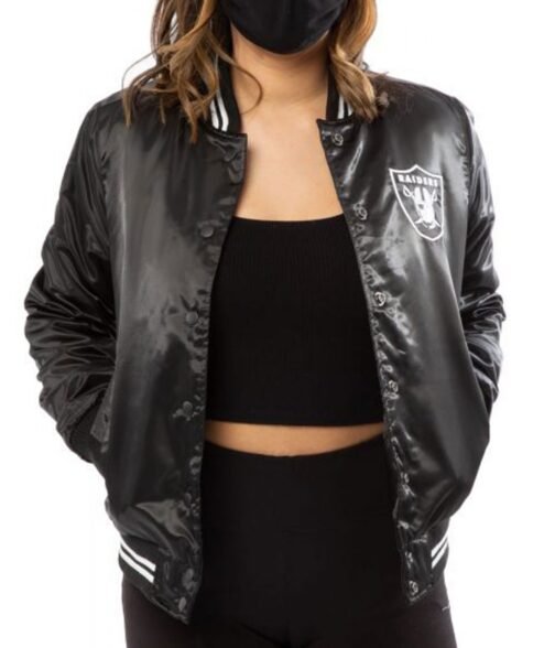 Women’s Raiders Las Vegas Satin Starter Jacket - Image 7