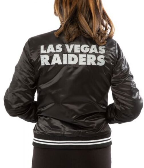Women’s Raiders Las Vegas Satin Starter Jacket - Image 4