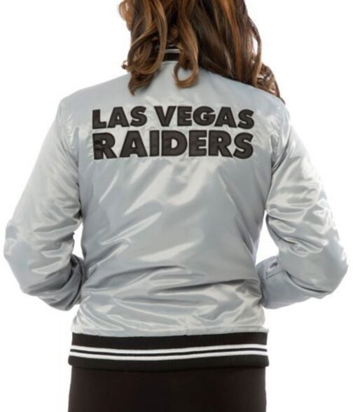 Women’s Raiders Las Vegas Satin Starter Jacket - Image 5